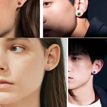 1對6mm圓形生辰石耳環女士女孩母親節禮物,925純銀耳環立方氧化鋯水晶12種生辰石,極簡小巧精緻豪華優雅珠寶禮物,適用於她的媽媽妻子未婚妻女友生日婚禮情人節禮物 - 6mm 圓形 - 查看 5