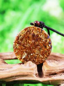 1pc Tiger Eye Natural Stone Orgone Necklace Chakra Reiki Meditation Energy Orgone Pendant, Unisex Resin Adjustable Jewelry Gift