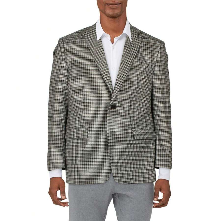 LAUREN RALPH LAUREN Mens Plaid Classic Fit Sportcoat - đen/xám - Xem 1