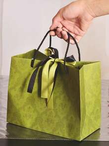 1入組/3入組/5入組帶絲帶印花婚禮禮物袋,衣服包裝袋,糖果收納袋 - 大號 - 查看 3