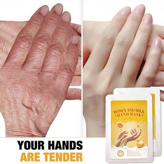 FATAZEN 保濕去角質雞眼裂傷手部面膜,有機美白手部水療身體護膚產品,膠原蛋白蜂蜜牛奶保濕手套