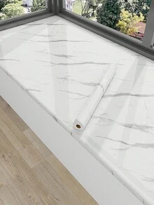 1捲40cm寬的大理石紋廚房貼紙,適用於櫥櫃、餐櫃、衣櫃等 - 黑與白 - 查看 6