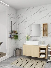 1捲40cm寬的大理石紋廚房貼紙,適用於櫥櫃、餐櫃、衣櫃等 - 黑與白 - 查看 5