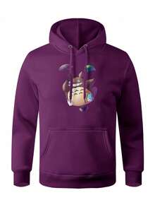 Men Hoodies - 紫色 - 查看 1