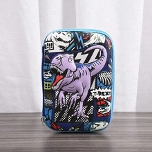 Cute Cartoon Big Capacity Pencil Case - Blue - View 1