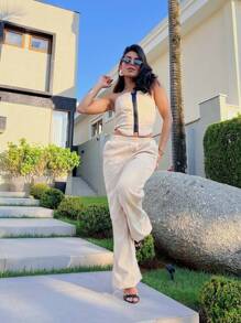 Women Two-Piece Outfits - 米色 - 查看 1