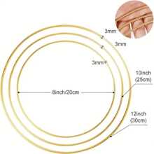 6pcs 12-Inch Metal Flower Wreath, Suitable For Wedding Centerpiece Decor, Wooden Card Holder, Metal Wreath, Home Decor, Valentine's Day Gift And More - Gold - View 10