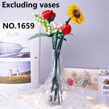 套裝,永生花套裝迷你積木花束套件節日禮物,人造玫瑰花,人造裝飾母親節情人節生日禮物送給戀人和父母 - 彩色 - 查看 15