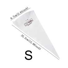 1pc White Piping Bag Set With Multiple Sizes, Used For Squeezing Cream For Baking In Kitchen, Including Decorating Mouths - Multicolor - View 2