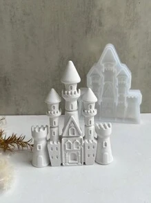 Diy 水晶胶城堡硅胶模具，手工制作城堡装饰模具 - 白色 - 查看 2