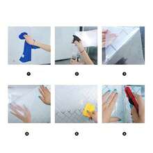 斜紋霧面玻璃貼紙,辦公室/浴室隱私窗戶膜,靜電玻璃膜 - 白色 - 查看 4