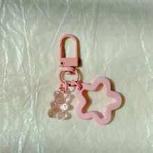 Cute 8pcs Bear & Star Shaped Keychain, Backpack Pendant, Small Gift For Friends Car Accessories Bag Charm School