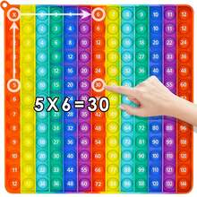 12x12 Multiplication Table Toy Game Desk, Rainbow Bubble And Number Decompression Mathematical Multiplication Learning Toy, Suitable For Children Mathematics Thinking, Early Educational Christmas Gift (12x12 Multiplication Table) - Multicolor - View 3