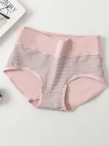 Juego de 4 bragas de mujer de cintura alta con estampado de corazón, suaves y transpirables, cómodos, con talla grande