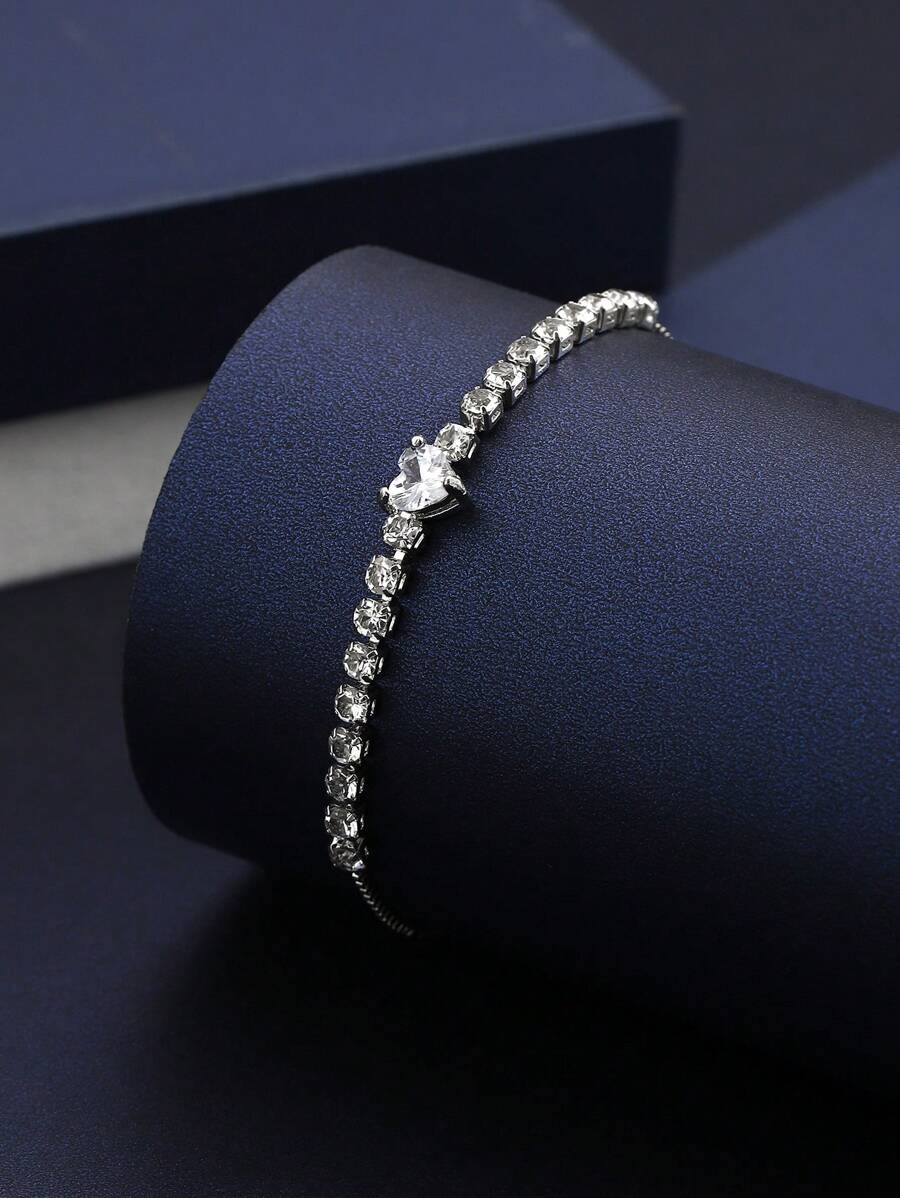 1pc Adjustable Copper Heart Bracelet Valentines,Mom,Mother,Mother's Day,Gift - Bright - View 1