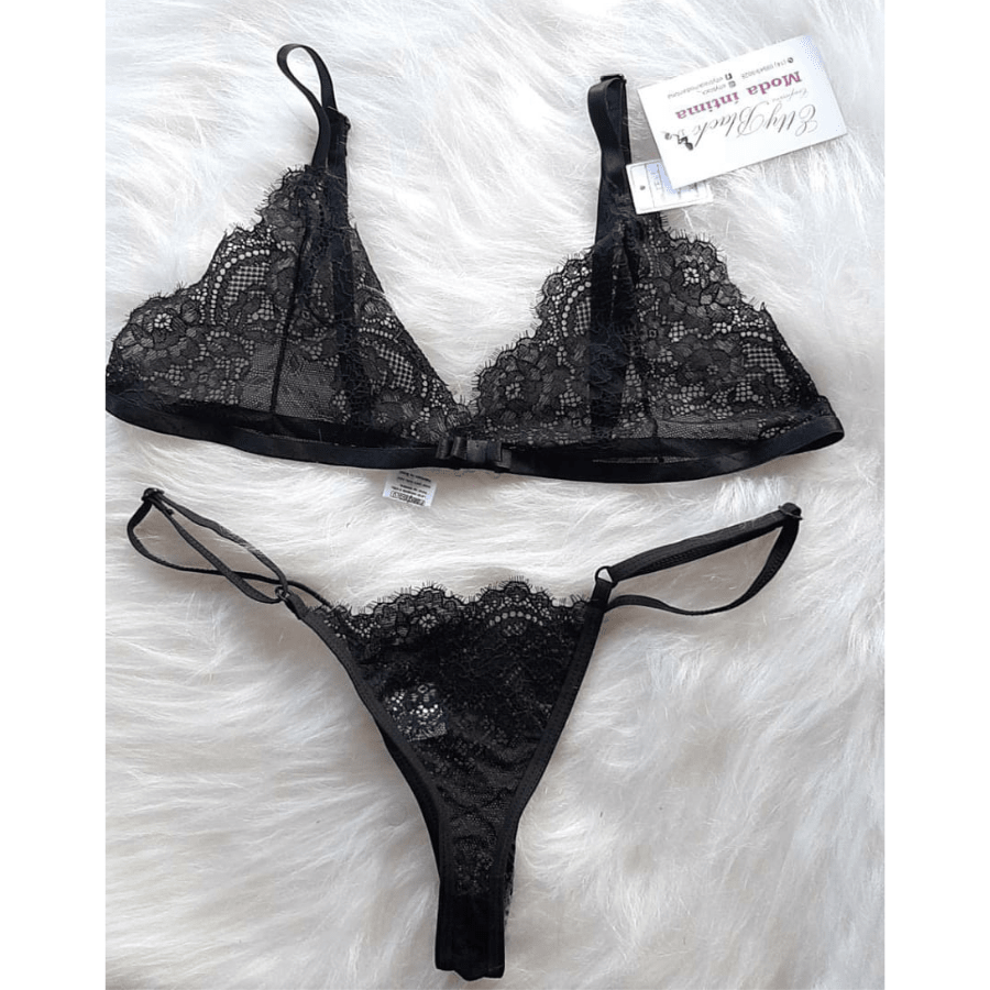 Top + Fio lingerie de Renda - conjunto de Lingerie sexy