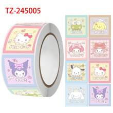 Sanrio 500Pcs/Roll Sticker Kawaii  Hello  Cartoon Kitty Cat Kids Reward Stickers Gift Decoration Decals Toys(Some Parts May Be Random)