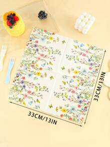 20 buc șervețele de unică folosință 33 * 33 cm / 13 * 13 in cu modele florale de primăvară, perfecte pentru picnicuri și diverse petreceri tematice sau pentru uz zilnic de Ziua Îndrăgostiților, înapoi la școală