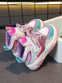 1 đôi Ấm áp Và Thoải mái Ngoài trời Giày thể thao Đối với Trẻ em mới biết đi In Màu hồng - Hồng - Xem 3