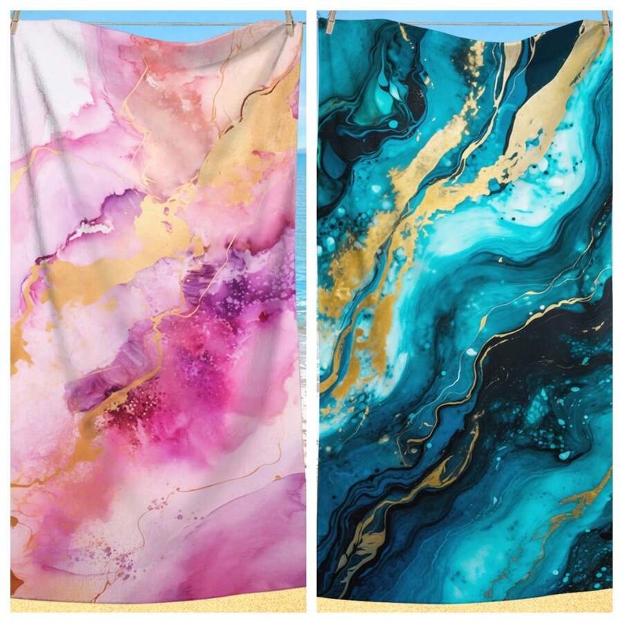 1 Khăn Vuông Microfiber, Khăn Tắm Thấm Hút, Khăn Choàng Chống Nắng Nhanh Khô, In Kỹ Thuật Số Khăn Đi Biển Nhiều Màu - Nhiều màu - Xem 1