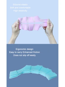 1入組黃色矽膠游泳手鰭,兒童與成人皆可使用,男女皆宜 - 黃色 - 查看 3