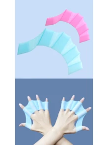 1入組黃色矽膠游泳手鰭,兒童與成人皆可使用,男女皆宜 - 黃色 - 查看 4