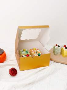 5pcs/10pcs/15pcs/20pcs Windowed Dessert Boxes For Cookies, Mini Pies, Cupcakes, Baking Supplies, Cake Boxes - Paper - View 8