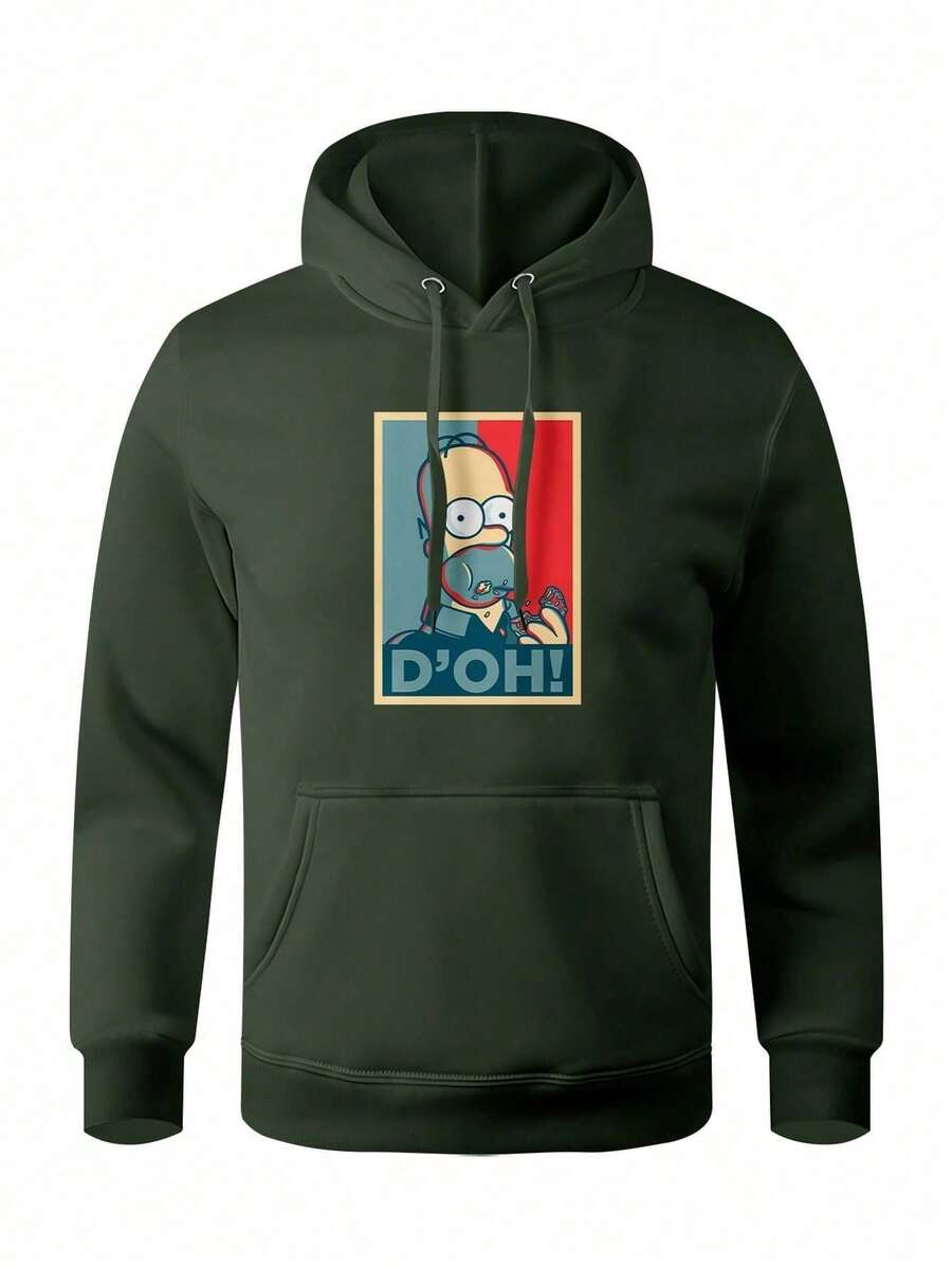 Men Hoodies - 軍綠色 - 查看 1