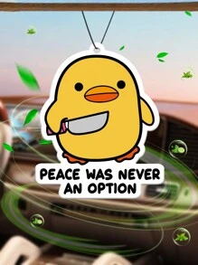 Peace Has Never Been An Option Funny Car Air Freshener Fragrance Oil Diffuser Vent Clip Charcoal Crystal Japan Animation Cartoon Rearview Mirror Freshener Pendant Wind Outlet Toilet Incense Bag Living Room Bedroom Fragrance Home Decor Precious Gift For Friends - Yellow - View 2