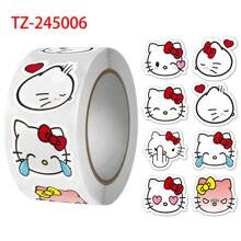 Sanrio 500Pcs/Roll Sticker Kawaii  Hello  Cartoon Kitty Cat Kids Reward Stickers Gift Decoration Decals Toys(Some Parts May Be Random)