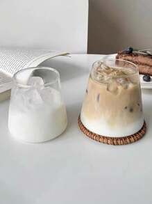 1入創意玻璃咖啡杯,適用於家裡的牛奶、果汁等飲料 - 無色 - 查看 4