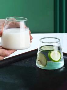 1入創意玻璃咖啡杯,適用於家裡的牛奶、果汁等飲料 - 無色 - 查看 2