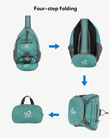 WATERFLY Packable Small Crossbody Sling Backpack Men Women Foldable Shoulder Chest Bag Daypack For Hiking Traveling