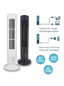 Mini ventilador de torre USB de 2 velocidades, portátil - Albaricoque - Ver 4
