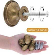 6入組古銅色/黑色旋鈕手把,30mm黃銅圓旋鈕,適用於櫥櫃抽屜廚房浴室櫥櫃家居辦公室家具 - 彩色 - 查看 4