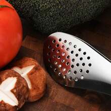 1pc Stainless Steel Food Tongs, Kitchen Bbq Buffet Salad Meat Bread Tongs For Commercial Use - Silver - View 2