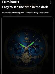 OLEVS. OLEVS Men's Watch Analog Quartz Movement Business Stainless Steel Waterproof Luminous Chronograph Day Date Luxury Dress Business Big Face Rome Number Diamond Dial Male Wrist Watches - Nhiều màu - Xem 5