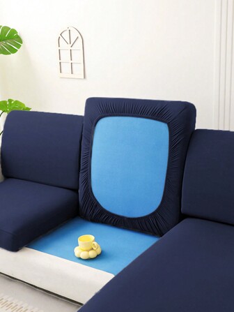 1 Pieza Funda De Sofá Elástica De Seda De Leche unicolor Con Estilo, Adecuada Para Las Cuatro Estaciones