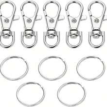 50-100 Cái/bộ 20mm Vòng chìa khóa Mở Nhảy Nhẫn Trình kết nối Kim loại Tách Nhẫn Đối với Móc chìa khóa Vật rủ xuống Đồ trang sức Làm Đồ treo Chế tạo - Bạc - Xem 2