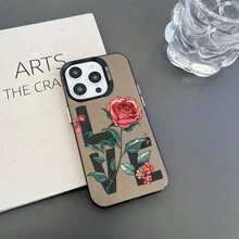 1 Miếng Mờ Chống trượt Chống giọt bắn Ốp lưng & bao da điện thoại Với Họa tiết Hoa hồng Tương thích với iPhone - đen[0] - Xem 1