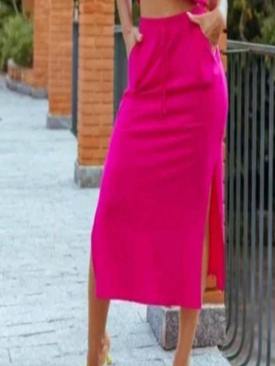 Women Two-Piece Outfits - 玫紅色 - 查看 1