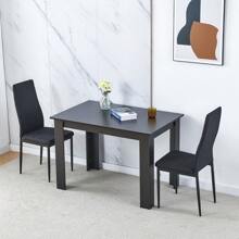 Dining Room Set, Dining Table With Chairs, 110x70 Cm Table And Chairs For Living Room Home Kitchen - Black - View 5