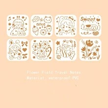 Conjunto de 8 plantillas de pintura hueca de la serie de graffiti de diario, plantilla de pintura hueca de moldes para pintura de color para estudiantes, pintura de periódico escrita a mano, plantilla de pintura de dibujos animados para festival, plantilla de pastel de aceite hueca para decorar álbumes de pared, plantilla para póster, al decorar paredes, papel, telas o muebles con técnicas de pintura de acuarela, pintura en piedra, álbumes de grafiti y raspaduras. Una gran herramienta de arte creativo para oficinas, escuelas, dibujantes, estudiantes y como suministros escolares para niños y niñas - Multicolor - Ver 13