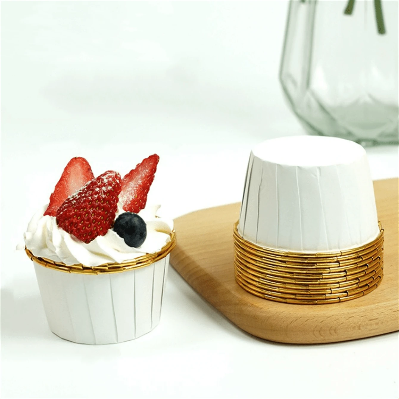 50 sztuk Wysoka temperatura Odporny Ciasto Papier Kubek Forma Do Muffinek Pieczenie Akcesoria Dla Festiwal , Wakacje , Impreza