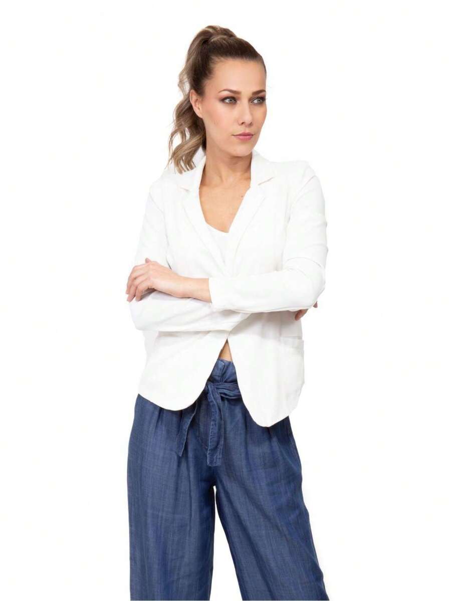 Women Blazers - White - View 1