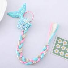 兒童假髮髮飾,美人魚公主假髮彩色漸變假髮夾,公主生日派對、演出、照片髮飾(隨機1入) - 彩色 - 查看 4