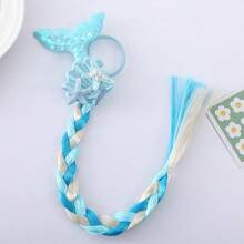 兒童假髮髮飾,美人魚公主假髮彩色漸變假髮夾,公主生日派對、演出、照片髮飾(隨機1入) - 彩色 - 查看 6