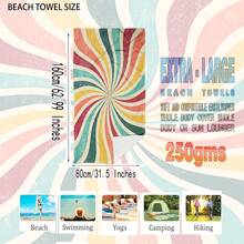 1 Miếng Họa tiết Hình học Khăn đi biển , Sợi siêu mịn Khăn đi biển , Nhanh khô Thể thao Khăn tắm , Thích hợp Cho mùa hè , bờ biển , Hồ Bơi - Nhiều màu - Xem 6