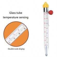 1件糖果果凍玻璃溫度計,適用於測量油、水、巧克力、奶油醬溫度,廚房煮食器具 - 無色 - 查看 8