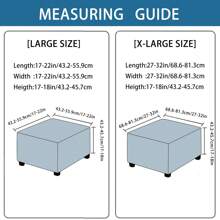 1入組通用彈性腳凳套,方形腳凳套、腳凳套、腳踏套、純色套,適用於客廳辦公室家居裝飾、傢俱保護套 - 米色 - 查看 2